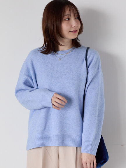 もちもちメランジクルーネックニット（オフホワイト/グレー/ブラック/ピンク/ブルー）｜Te chichi TERRASSE（テチチ テラス）通販