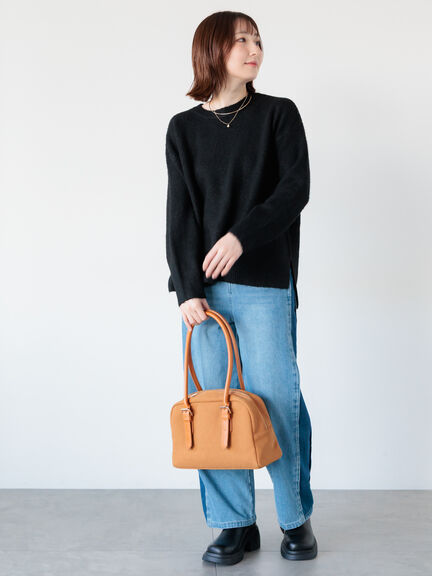 もちもちメランジクルーネックニット（オフホワイト/グレー/ブラック/ピンク/ブルー）｜Te chichi TERRASSE（テチチ テラス）通販