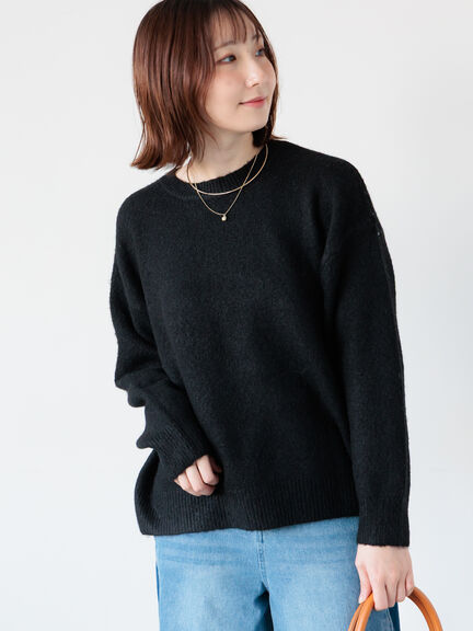 もちもちメランジクルーネックニット（オフホワイト/グレー/ブラック/ピンク/ブルー）｜Te chichi TERRASSE（テチチ テラス）通販