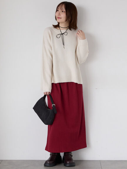 もちもちメランジクルーネックニット（オフホワイト/グレー/ブラック/ピンク/ブルー）｜Te chichi TERRASSE（テチチ テラス）通販