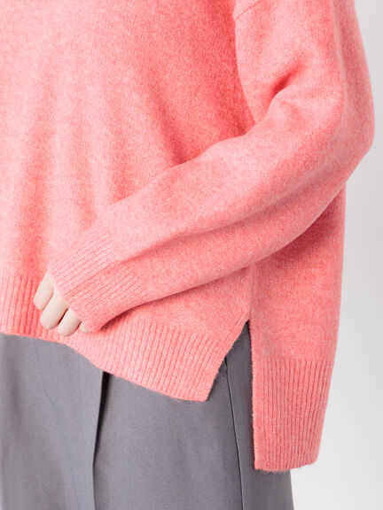 もちもちメランジクルーネックニット（オフホワイト/グレー/ブラック/ピンク/ブルー）｜Te chichi TERRASSE（テチチ テラス）通販