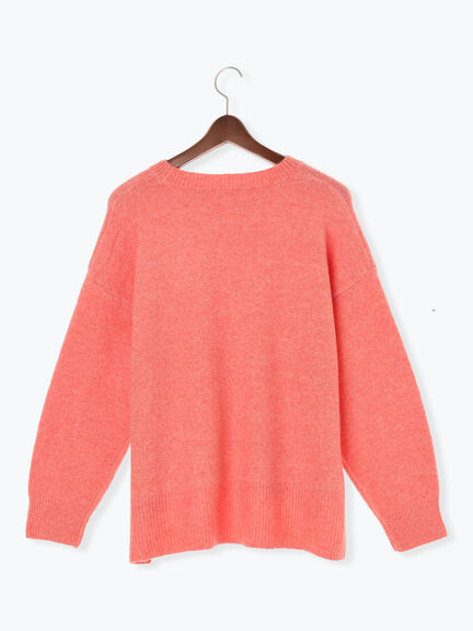 もちもちメランジクルーネックニット（オフホワイト/グレー/ブラック/ピンク/ブルー）｜Te chichi TERRASSE（テチチ テラス）通販