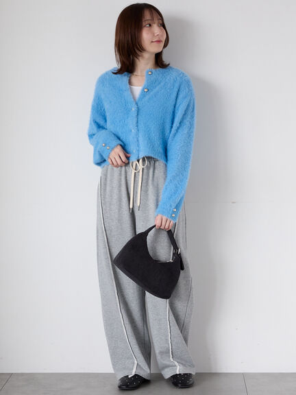 金釦フェザーニットカーディガン（オフホワイト/ピンク/ブルー）｜Te chichi TERRASSE（テチチ テラス）通販