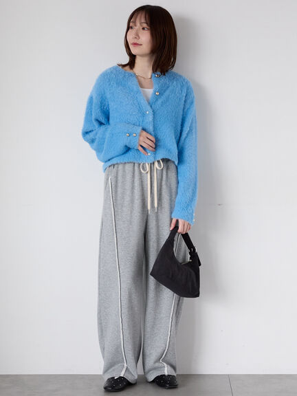 金釦フェザーニットカーディガン（オフホワイト/ピンク/ブルー）｜Te chichi TERRASSE（テチチ テラス）通販