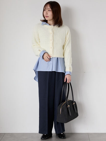 金釦フェザーニットカーディガン（オフホワイト/ピンク/ブルー）｜Te chichi TERRASSE（テチチ テラス）通販