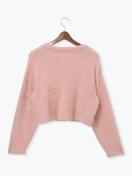 金釦フェザーニットカーディガン（オフホワイト/ピンク/ブルー）｜Te chichi TERRASSE（テチチ テラス）通販