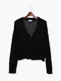 Vネックチュールフリンジカーディガン(ブラック)|Te chichi TERRASSE(テチチ テラス)通販