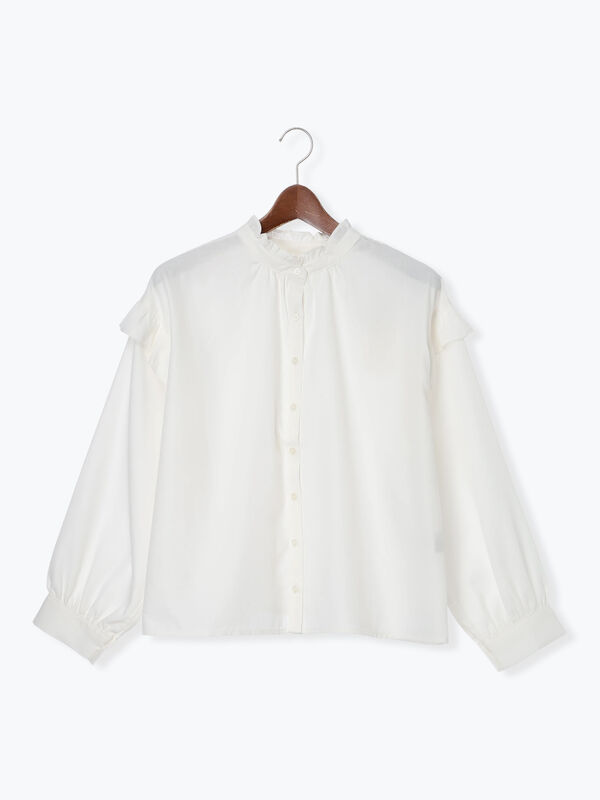 セール】 アソートフリルブラウス（オフホワイト/ブラック/ベージュ