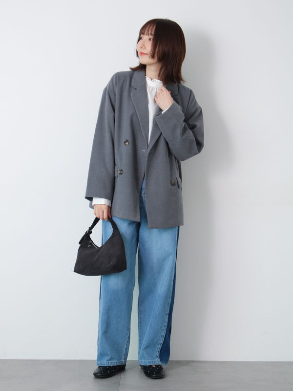 セール】 Wブレストジャケット（グレー/チャコールグレー/ブラウン