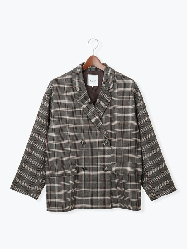 セール】 Wブレストジャケット（グレー/チャコールグレー/ブラウン