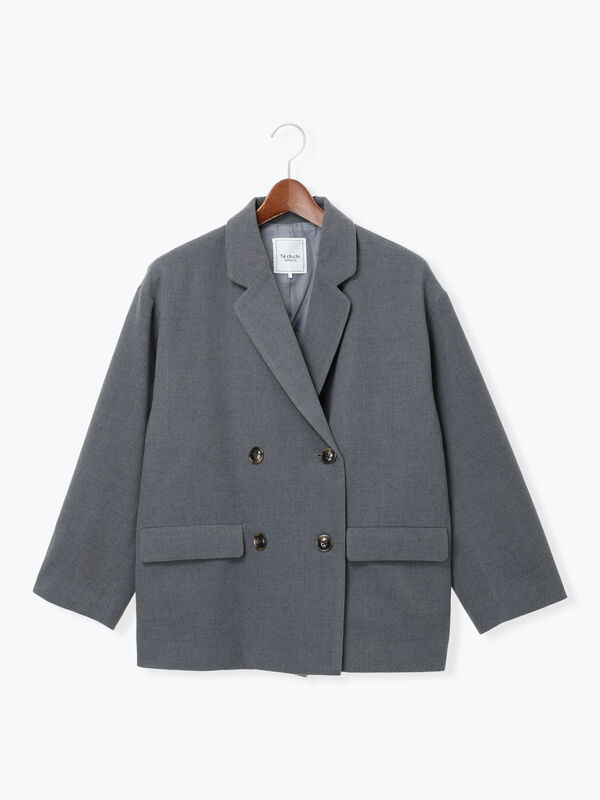 Wブレストジャケット（グレー/チャコールグレー/ブラウン