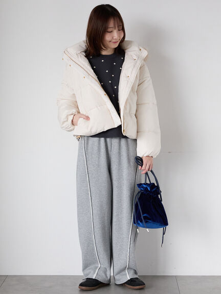 【撥水】フード取外し中綿ショートブルゾン（オフホワイト/ブラック/ベージュ）｜Te chichi TERRASSE（テチチ テラス）通販