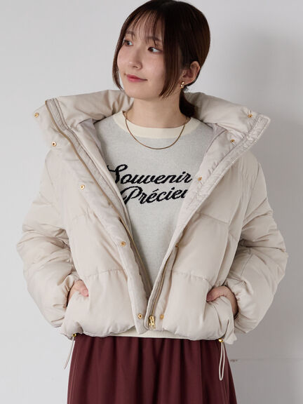 【撥水】フード取外し中綿ショートブルゾン（オフホワイト/ブラック/ベージュ）｜Te chichi TERRASSE（テチチ テラス）通販