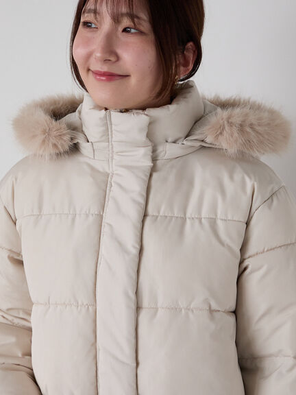 【撥水】フード取外し中綿ショートブルゾン（オフホワイト/ブラック/ベージュ）｜Te chichi TERRASSE（テチチ テラス）通販