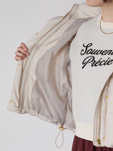 【撥水】フード取外し中綿ショートブルゾン（オフホワイト/ブラック/ベージュ）｜Te chichi TERRASSE（テチチ テラス）通販