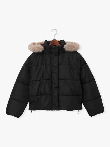 【撥水】フード取外し中綿ショートブルゾン（オフホワイト/ブラック/ベージュ）｜Te chichi TERRASSE（テチチ テラス）通販