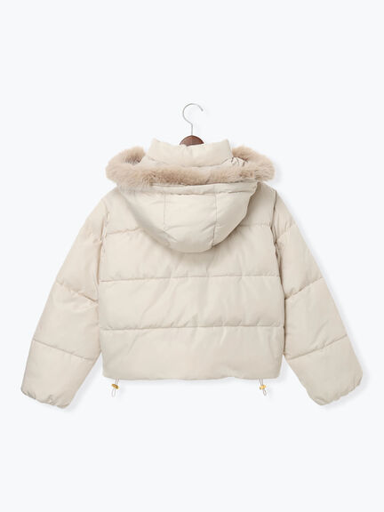 【撥水】フード取外し中綿ショートブルゾン（オフホワイト/ブラック/ベージュ）｜Te chichi TERRASSE（テチチ テラス）通販