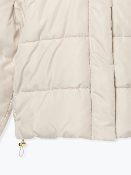 【撥水】フード取外し中綿ショートブルゾン（オフホワイト/ブラック/ベージュ）｜Te chichi TERRASSE（テチチ テラス）通販