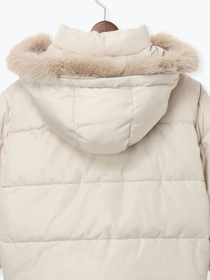 【撥水】フード取外し中綿ショートブルゾン（オフホワイト/ブラック/ベージュ）｜Te chichi TERRASSE（テチチ テラス）通販