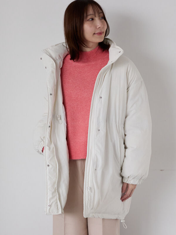 セール】 【撥水】中綿ミリタリーコート（オフホワイト/ブラック