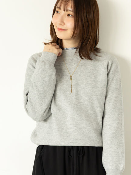 セール】 もちもちミラノリブハイネックニット（グレー/ブラック