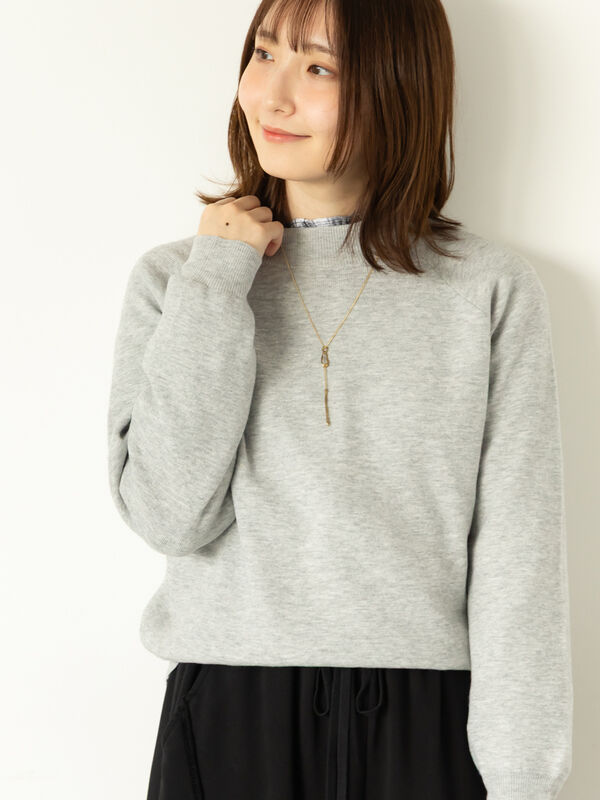 セール】 もちもちミラノリブハイネックニット（グレー/ブラック