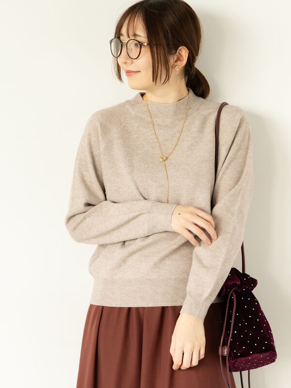 セール】 もちもちミラノリブハイネックニット（グレー/ブラック