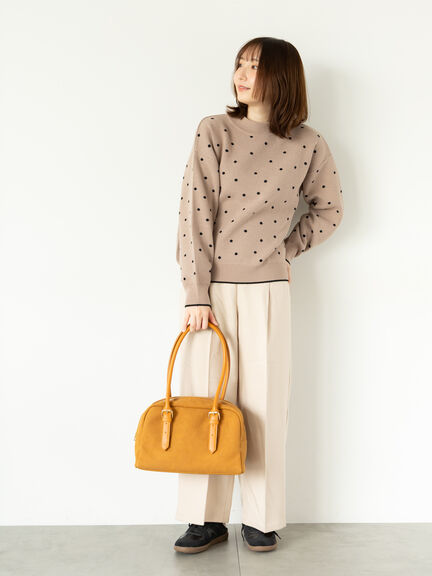 ドットジャカードハイネックニット（グレー/モカ/ブルー）｜Te chichi TERRASSE（テチチ テラス）通販