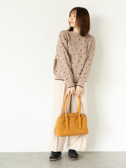 ドットジャカードハイネックニット（グレー/モカ/ブルー）｜Te chichi TERRASSE（テチチ テラス）通販