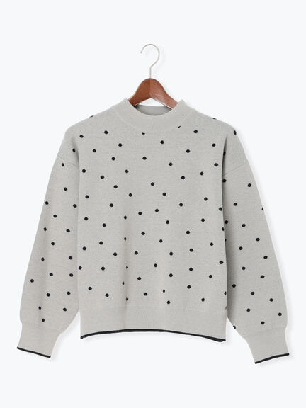 ドットジャカードハイネックニット（グレー/モカ/ブルー）｜Te chichi TERRASSE（テチチ テラス）通販