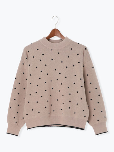 ドットジャカードハイネックニット（グレー/モカ/ブルー）｜Te chichi TERRASSE（テチチ テラス）通販