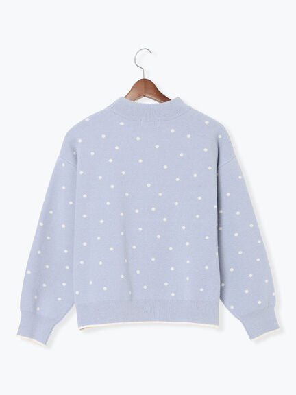 ドットジャカードハイネックニット（グレー/モカ/ブルー）｜Te chichi TERRASSE（テチチ テラス）通販