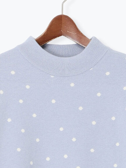 ドットジャカードハイネックニット（グレー/モカ/ブルー）｜Te chichi TERRASSE（テチチ テラス）通販