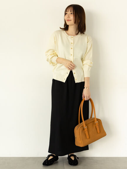 金釦クルーネックカーディガン（オフホワイト/チャコールグレー/イエロー/ミント）｜Te chichi TERRASSE（テチチ テラス）通販