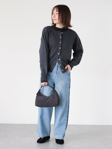 金釦クルーネックカーディガン（オフホワイト/チャコールグレー/イエロー/ミント）｜Te chichi TERRASSE（テチチ テラス）通販