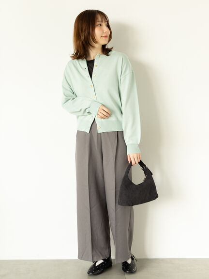 金釦クルーネックカーディガン（オフホワイト/チャコールグレー/イエロー/ミント）｜Te chichi TERRASSE（テチチ テラス）通販