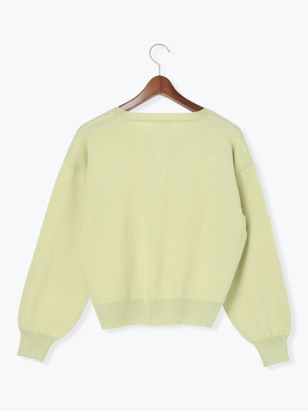 金釦クルーネックカーディガン（オフホワイト/チャコールグレー/イエロー/ミント）｜Te chichi TERRASSE（テチチ テラス）通販