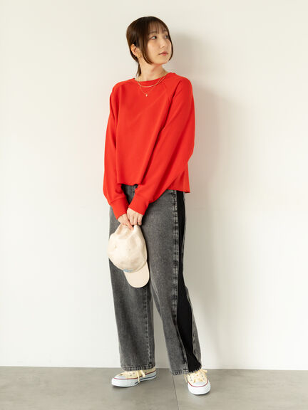 カットオフ裏毛スウェット（オフホワイト/チャコールグレー/レッド/グリーン）｜Te chichi TERRASSE（テチチ テラス）通販