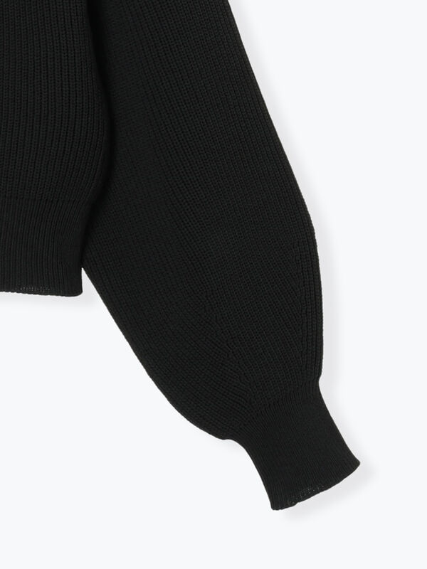 無撚糸パール釦カーディガン（オフホワイト/ブラック/レッド/ブルー