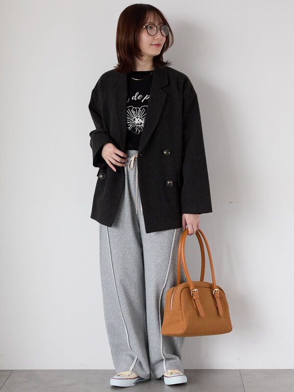 セール】 フラワーモチーフロゴニット（オフホワイト/ブラック/ピンク