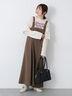 フレアジャンパースカート(チャコールグレー/ブラウン)|Te chichi TERRASSE(テチチ テラス)通販