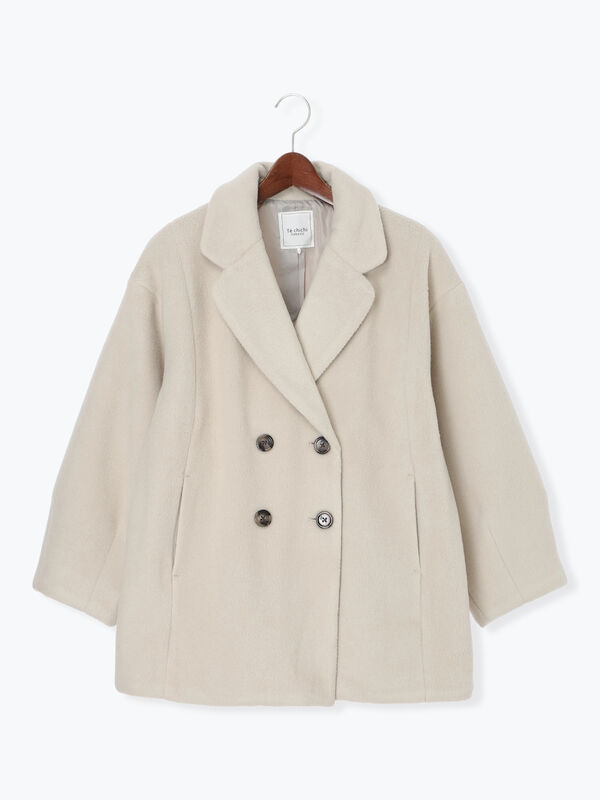 セール】 シャギーミドルコート（グレー/ブラック/ベージュ/アウター