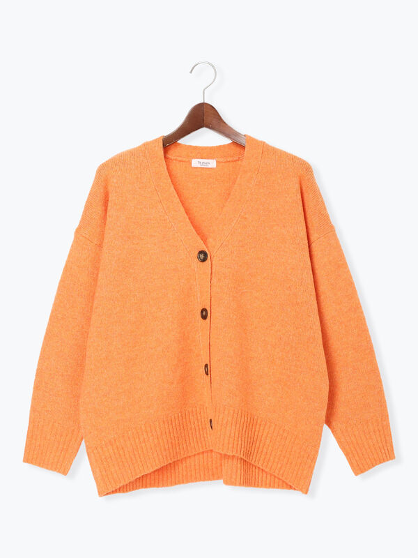 セール】 起毛ジャカードVネックニットカーディガン（チャコールグレー