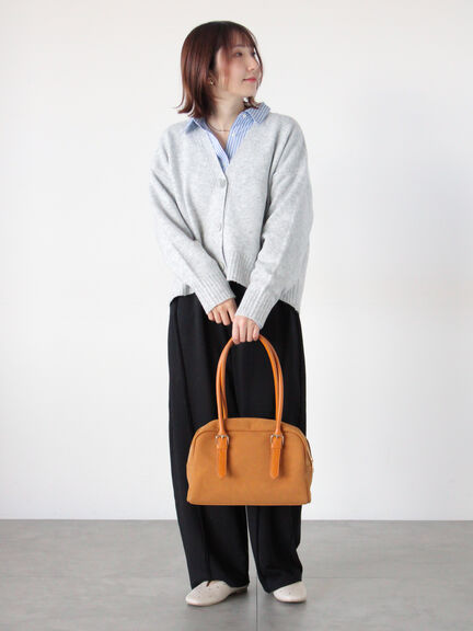 起毛ジャカードVネックショートカーディガン（グレー/ピンク/サックスブルー/パープル）｜Te chichi TERRASSE（テチチ テラス）通販