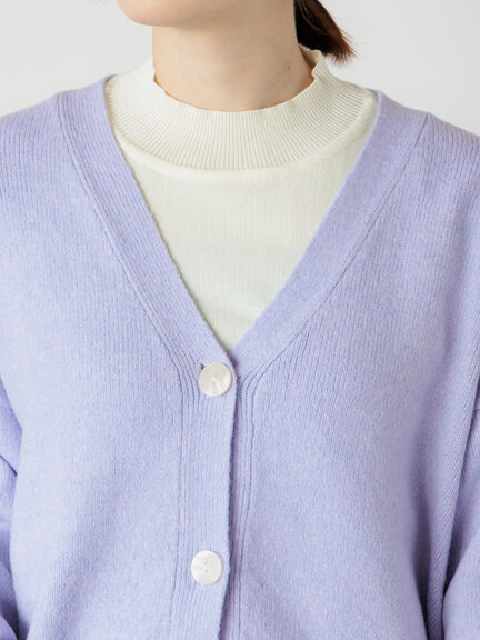 起毛ジャカードVネックショートカーディガン（グレー/ピンク/サックスブルー/パープル）｜Te chichi TERRASSE（テチチ テラス）通販