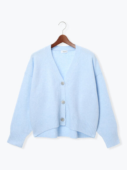 起毛ジャカードVネックショートカーディガン（グレー/ピンク/サックスブルー/パープル）｜Te chichi TERRASSE（テチチ テラス）通販