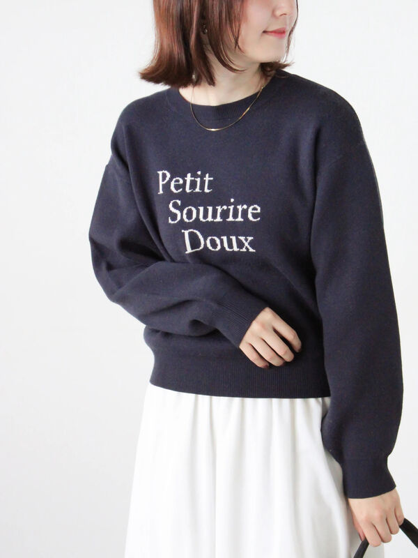 セール】 フロントロゴニットプルオーバー（オフホワイト/グレー