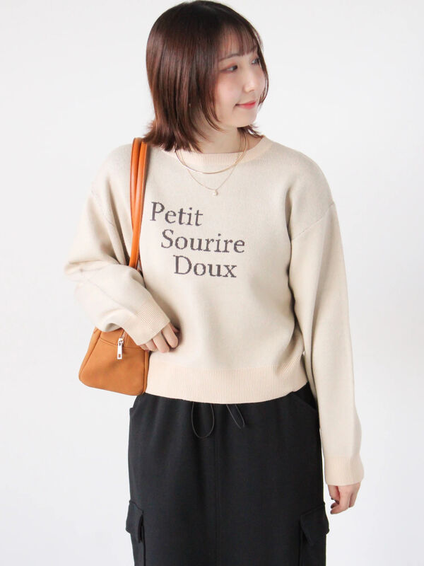 セール】 フロントロゴニットプルオーバー（オフホワイト/グレー