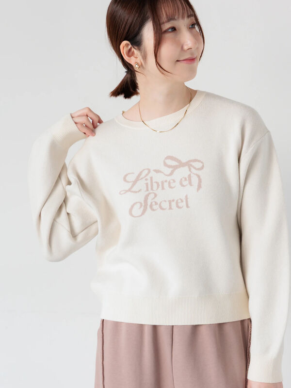 リボンモチーフロゴニットプルオーバー（オフホワイト）｜Te chichi TERRASSE（テチチ テラス）通販