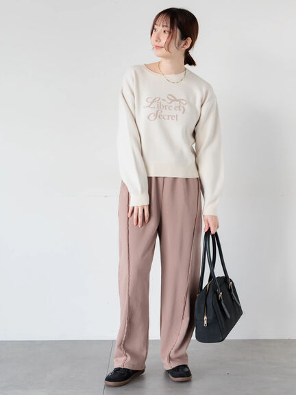 リボンモチーフロゴニットプルオーバー（オフホワイト/グレー/ミント）｜Te chichi TERRASSE（テチチ テラス）通販